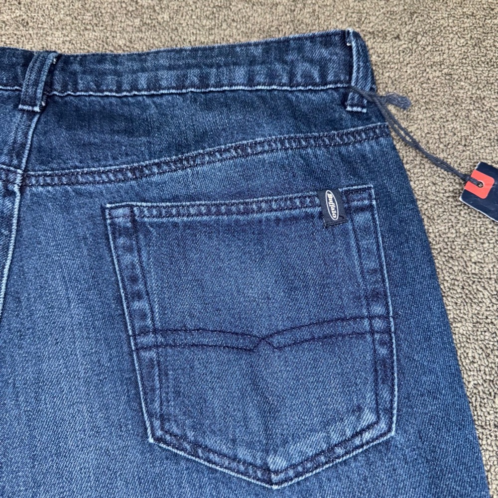 Buffalo David Bitton Allison High Rise Wide Leg Cropped Jeans W33 Blue Cotton - Picture 2 of 10